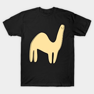 Cute Silly Simple Minimalist Pastel Yellow Camel Pattern T-Shirt